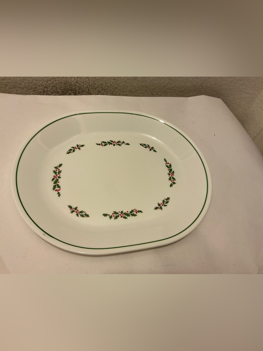 Corelle Winter Holly Platter Corning Christmas Holiday Oval Serving Plate
